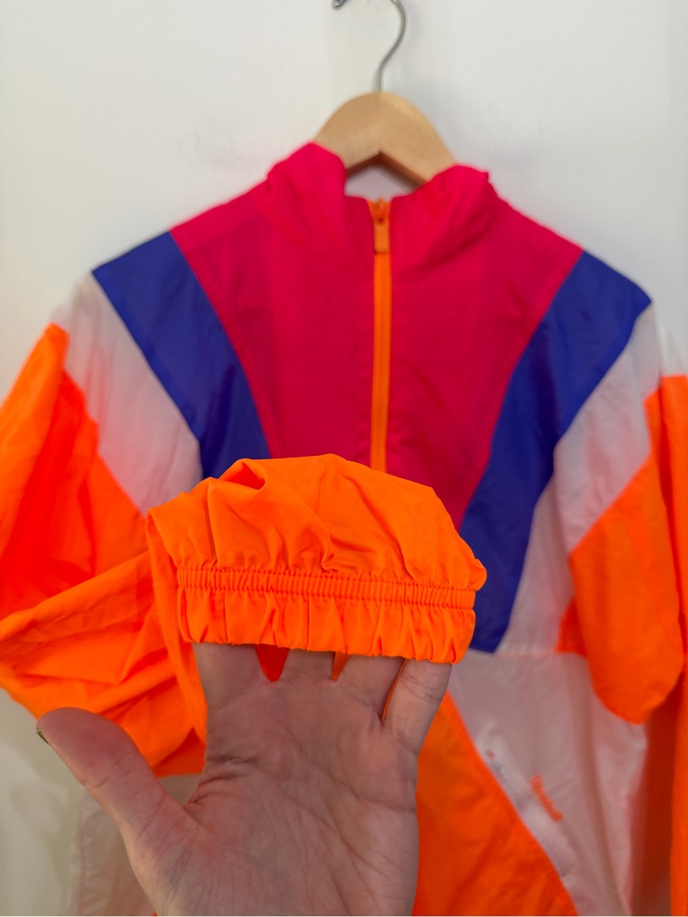 VTG Reebok Sport Spell Out Neon Windbreaker Jacket 90s Vaporwave Pink Womens M - Picture 3 of 8